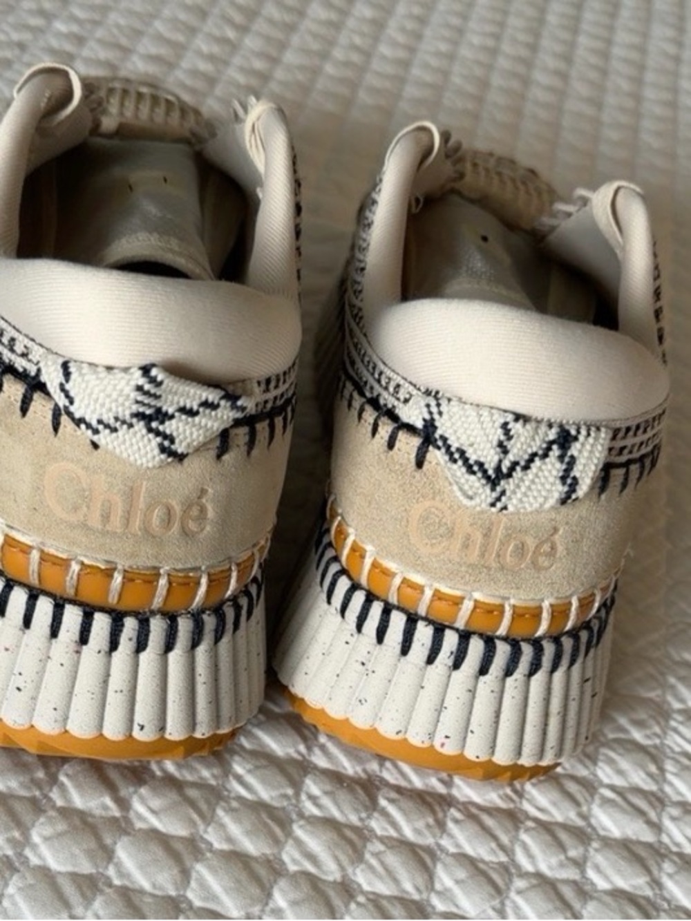 ITLE

Chloé Nama Platform Sneakers Cream Orange Navy EU 40 / US 10